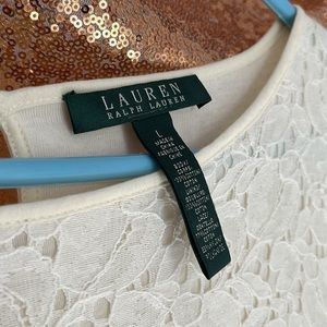 Ralph Lauren Cream Lace Dress, NWT, never worn, size L